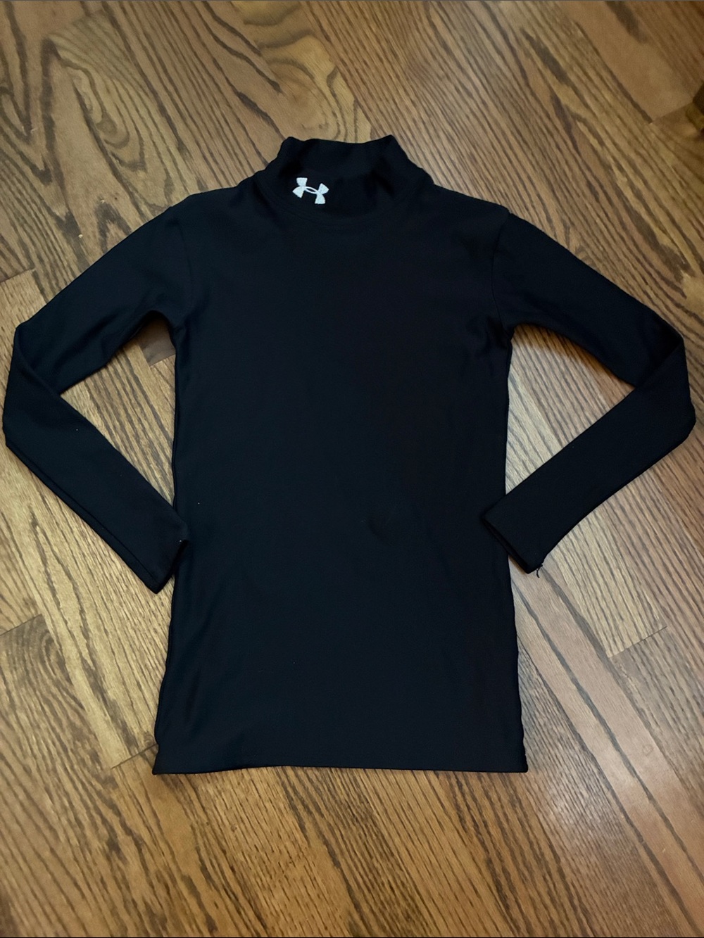 Under Armour youth kids black Long-Sleeve compression mock neck base layer top